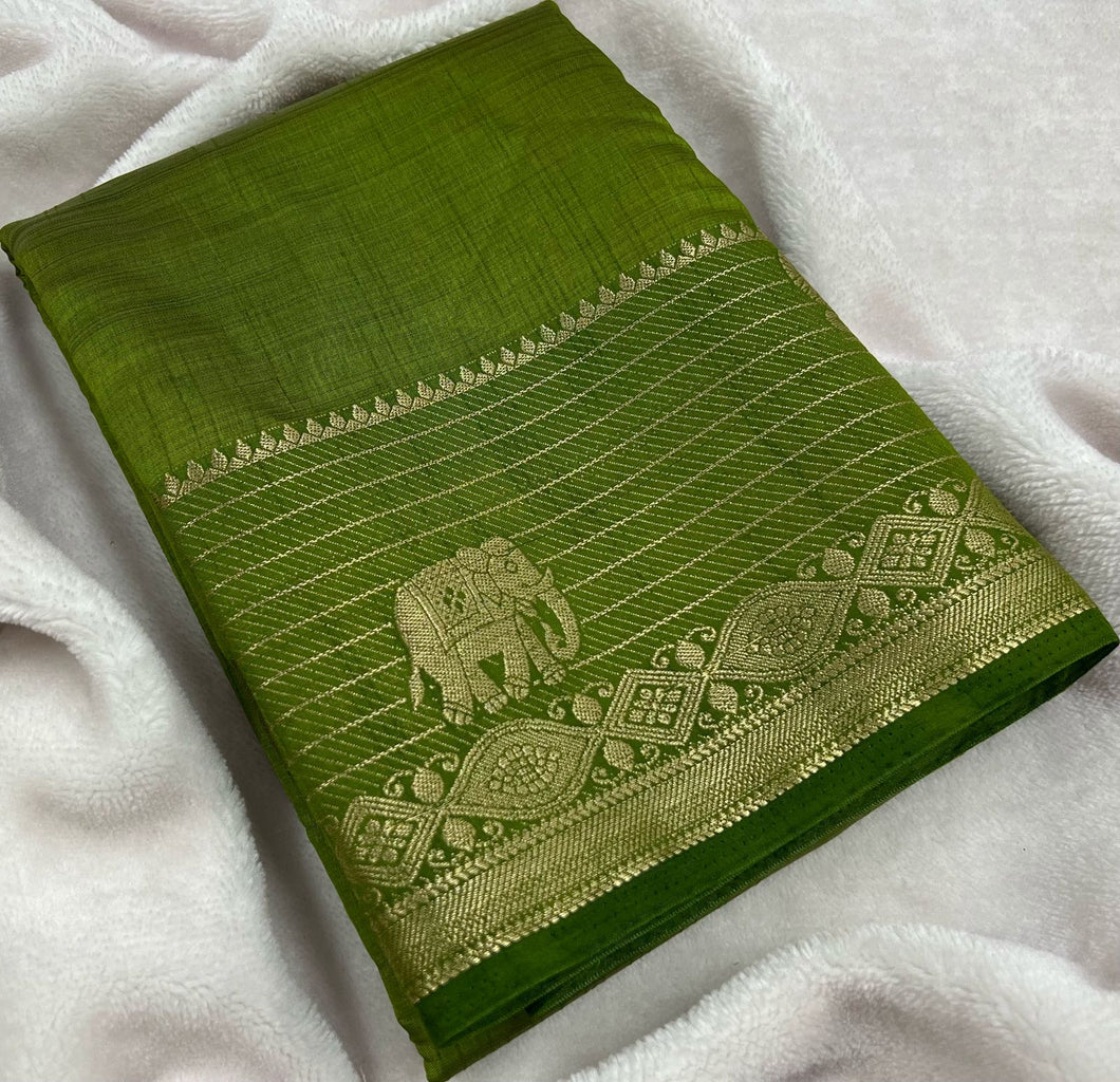 Green Raw Silk Saree