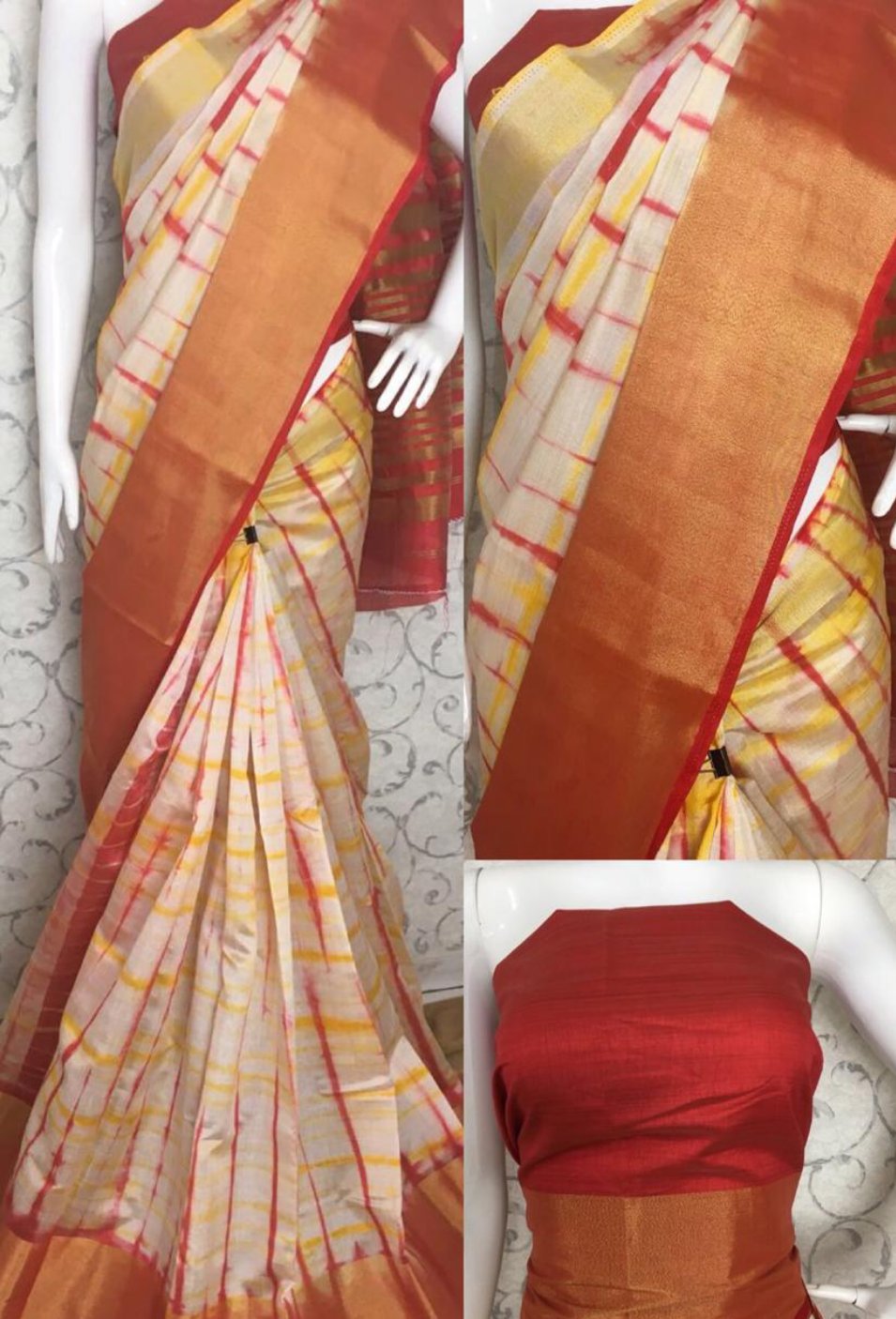 Tussar silk saree with blouse