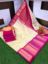Load image into Gallery viewer, Silk Saree in small checks
