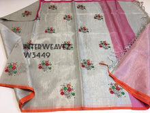 Load image into Gallery viewer, Tissue Linen Saree with Embroidery
