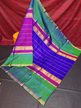 Load image into Gallery viewer, Soft silk saree in checks
