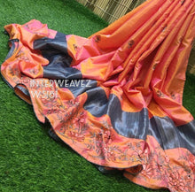 Load image into Gallery viewer, Soft silk fancy saree with contrast blouse
