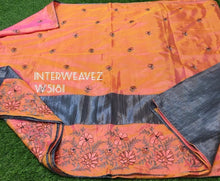 Load image into Gallery viewer, Soft silk fancy saree with contrast blouse
