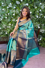 Load image into Gallery viewer, Blended Silk Saree with kanchi weaving
