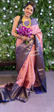 Load image into Gallery viewer, Blended Silk Saree with kanchi weaving
