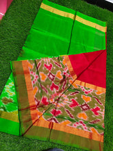 Load image into Gallery viewer, Red Pure Silk Saree with green pallu
