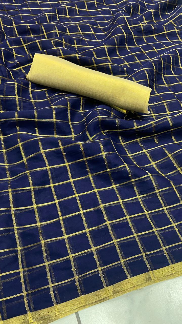 Chiffon saree with Zari Border