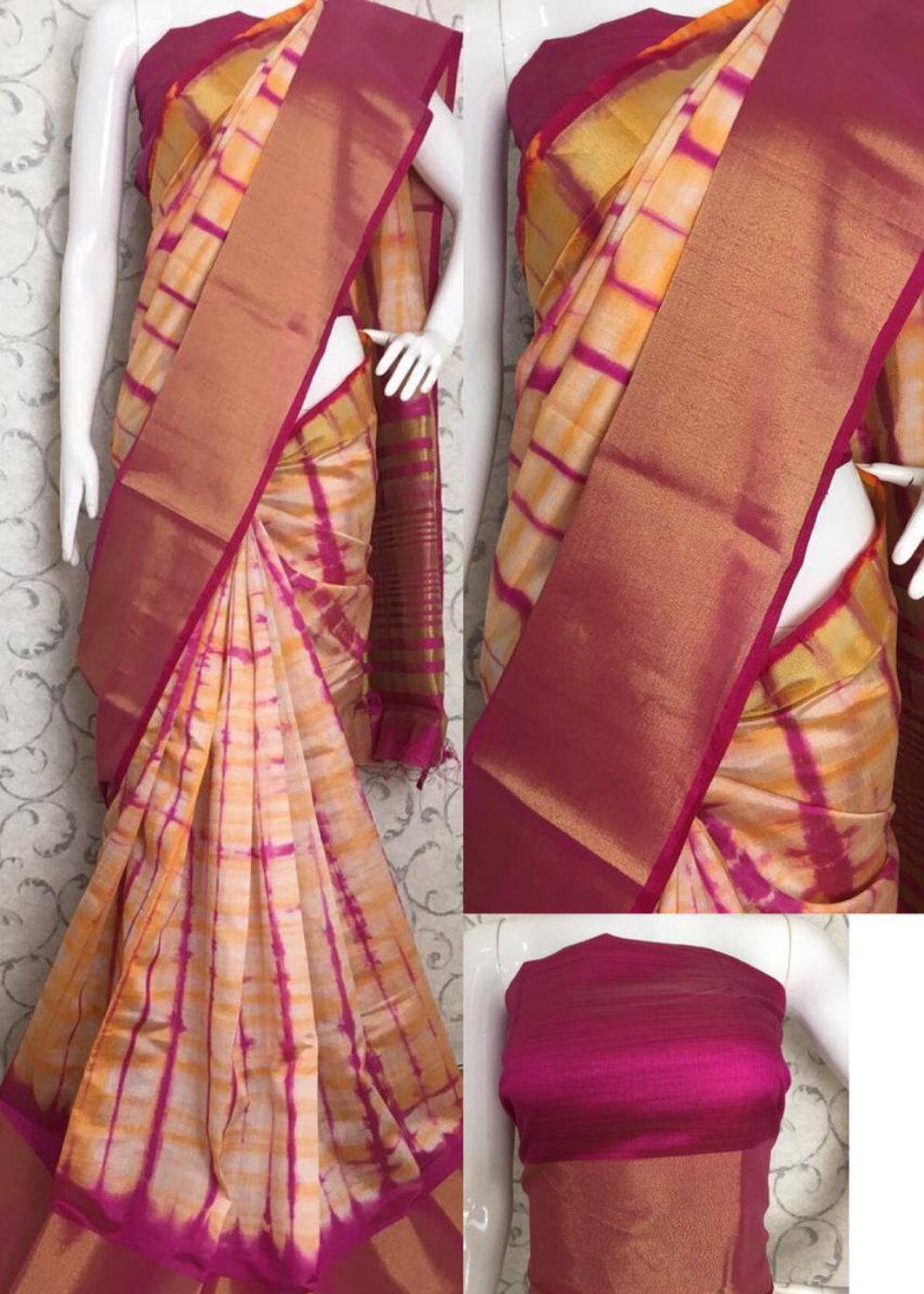 Tussar silk saree with blouse