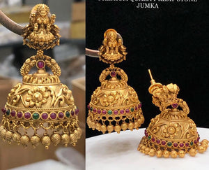 Jhumkas with Real Kemp Stone