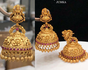 Jhumkas with Real Kemp Stone