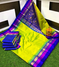 Load image into Gallery viewer, Temple border Kuppadam Pure Silk cotton Saree
