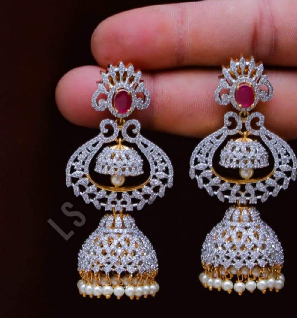 Diamond Replica Design Jhumkas