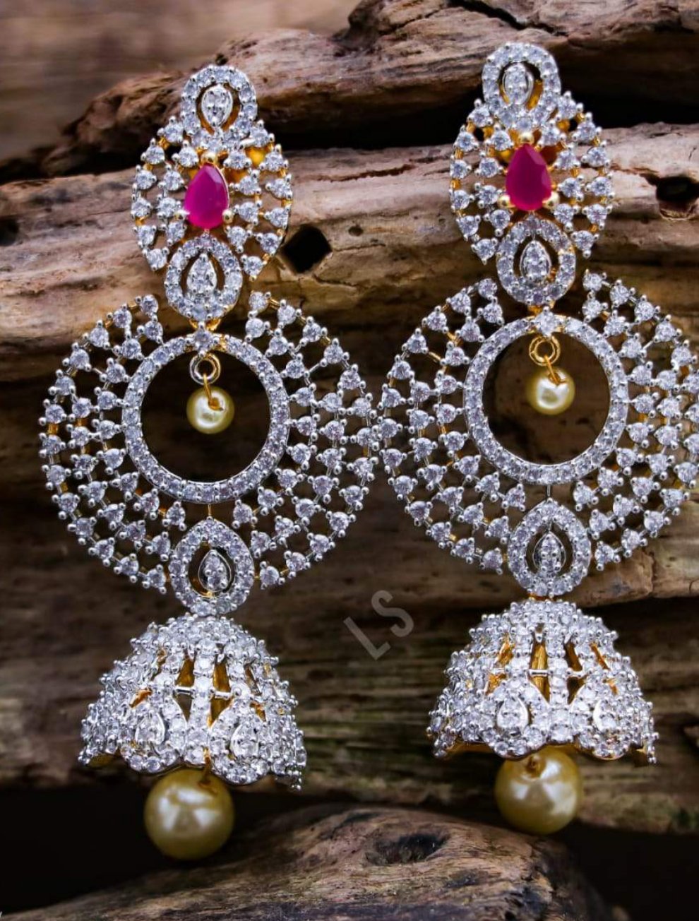Diamond Replica Design Jhumkas