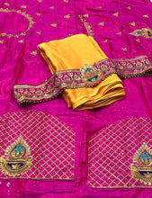 Load image into Gallery viewer, Chiffon Saree with Rich Blouse and Belt
