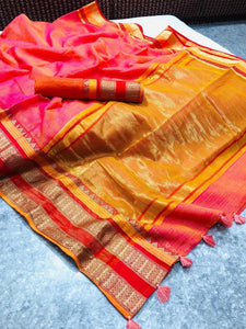 Cotton doriya designer saree With running blouse