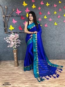 Soft Cotton Saree with temple border