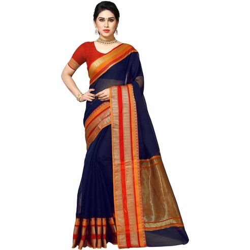 Cotton doriya designer saree With running blouse