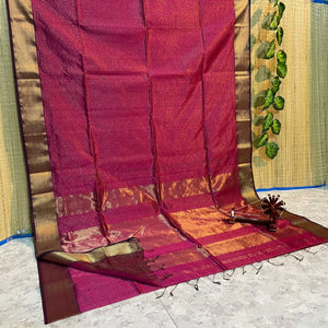 Handloom zari checks saree