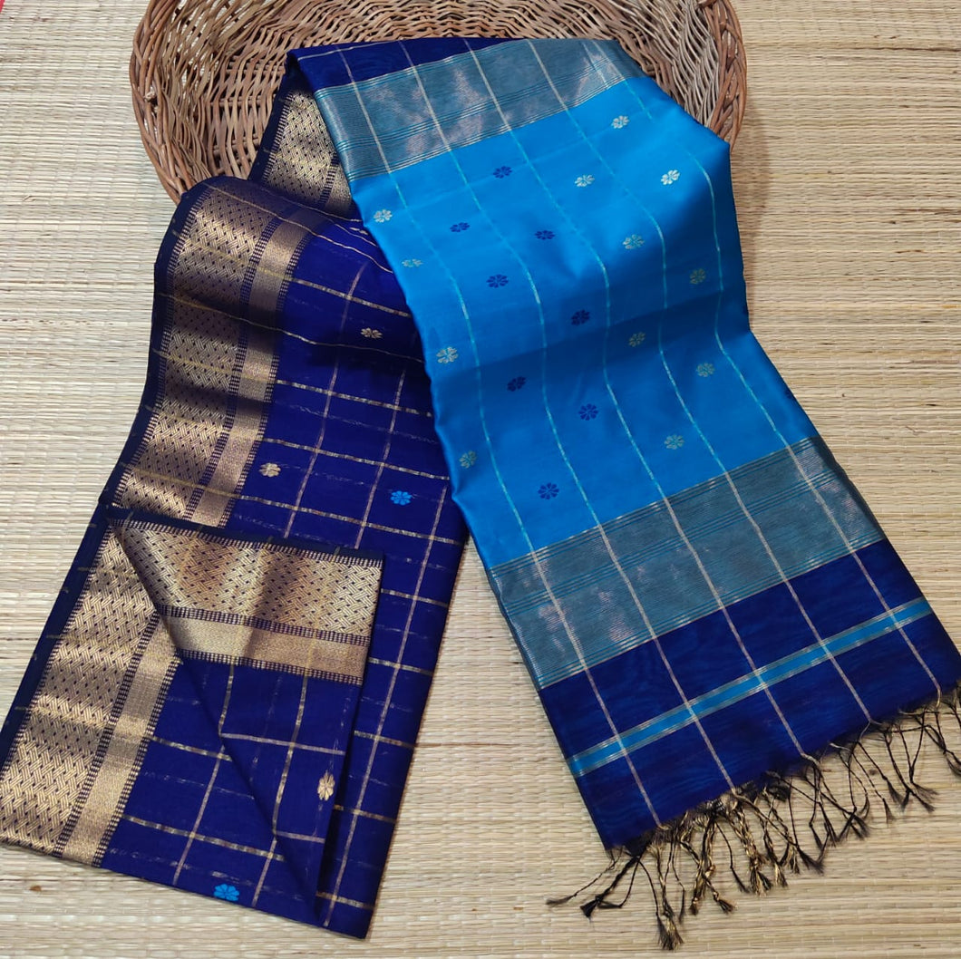 Handloom Zari checks Saree