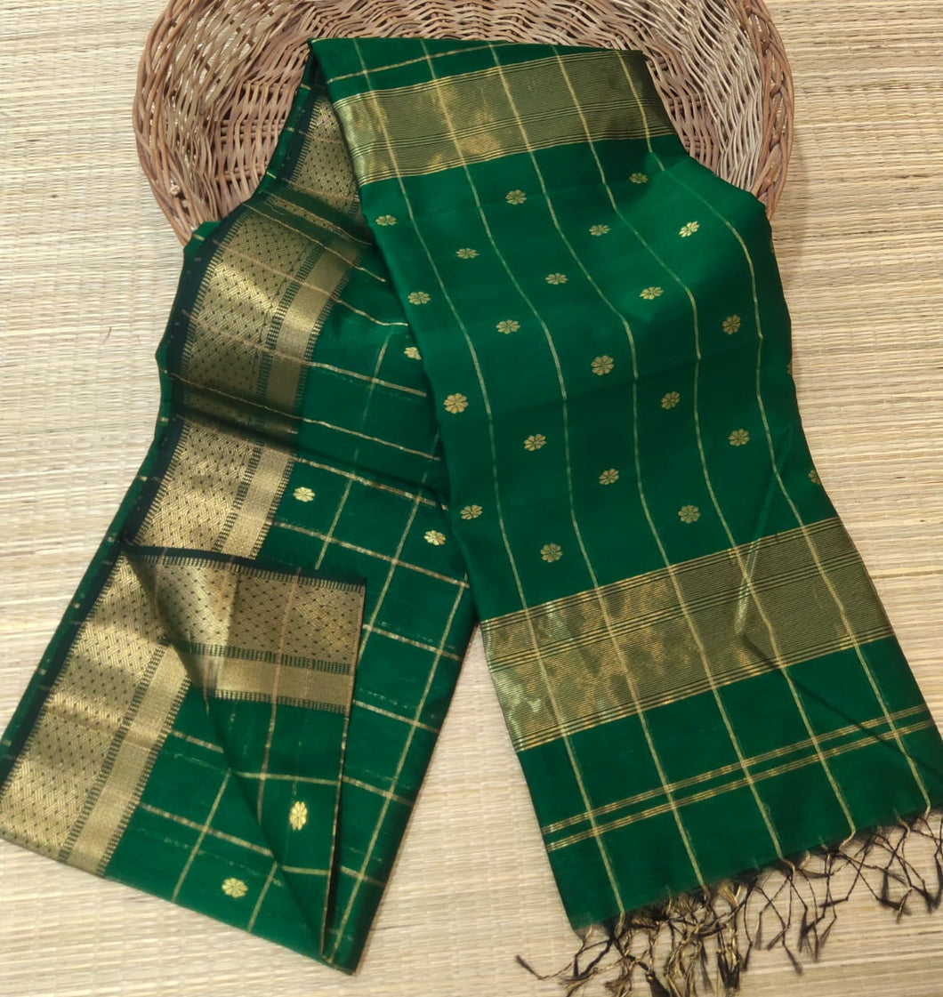 Handloom Zari checks Saree