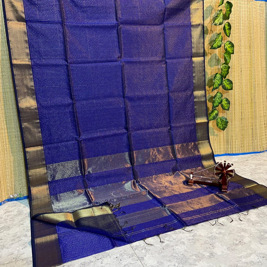 Handloom zari checks saree