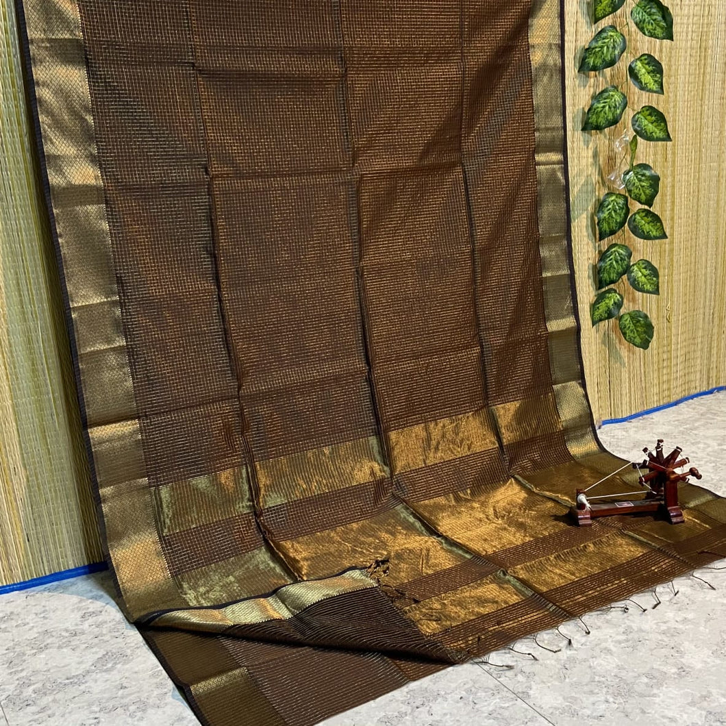Handloom Zari checks Saree