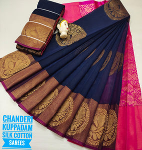 Chanderi Kuppadam Silk Cotton Saree