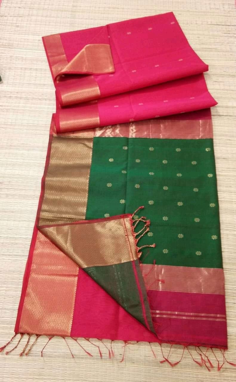 Handloom flower butta Saree