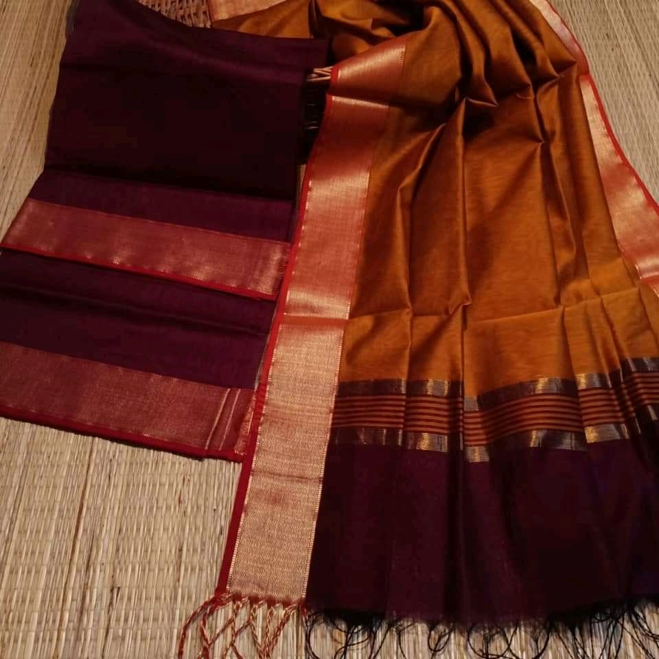 Handloom Silk Cotton dress and dupatta