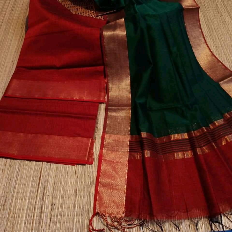Handloom Silk Cotton dress and dupatta