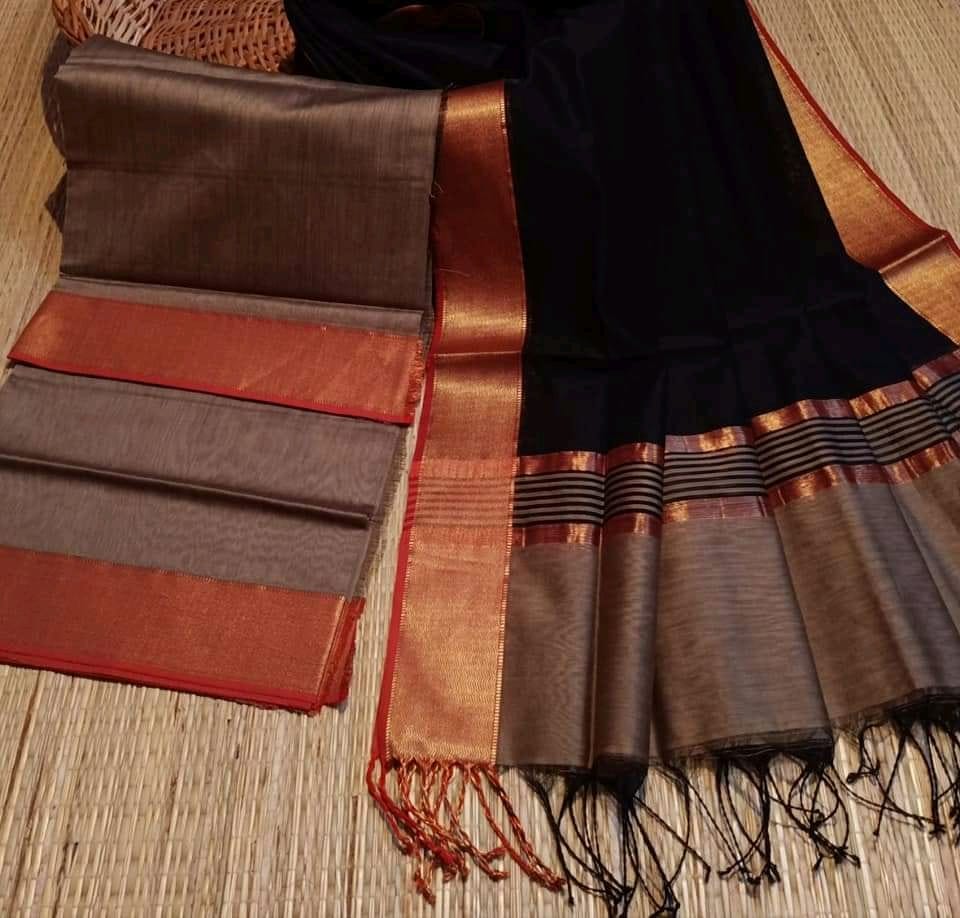 Handloom Silk Cotton dress and dupatta