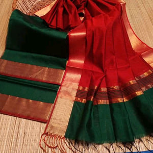 Handloom Silk Cotton dress and dupatta