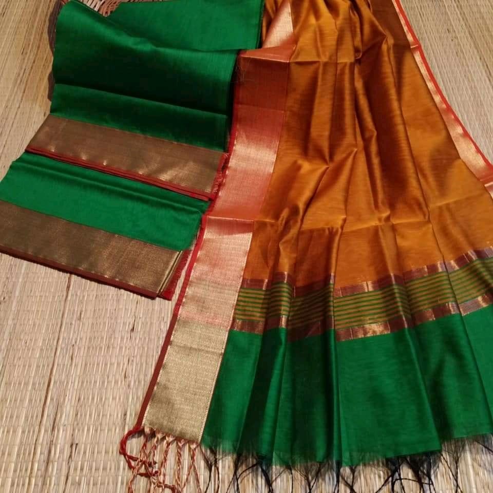 Handloom Silk Cotton dress and dupatta