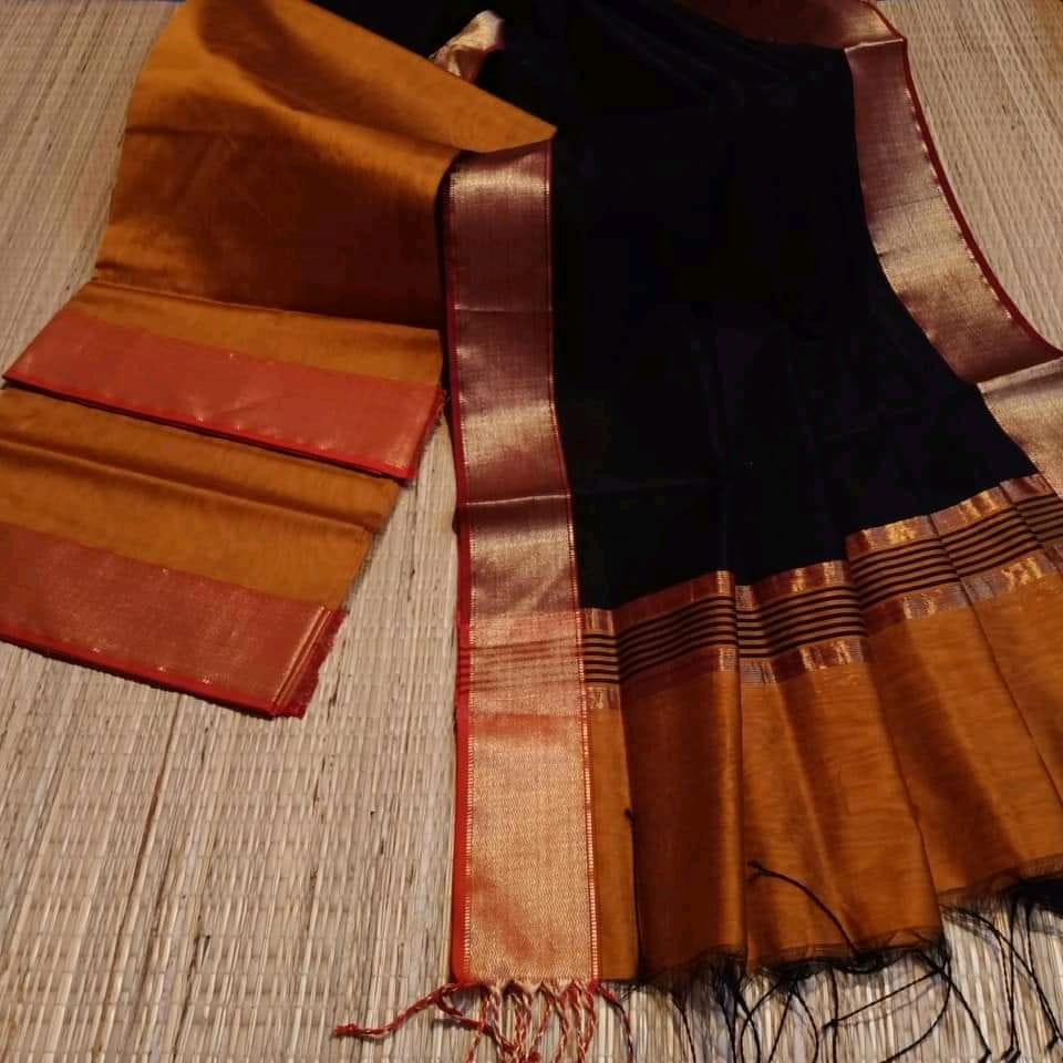 Handloom Silk Cotton dress and dupatta
