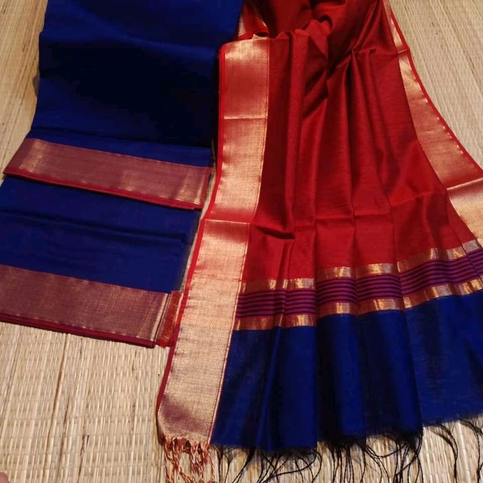 Handloom Silk Cotton dress and dupatta