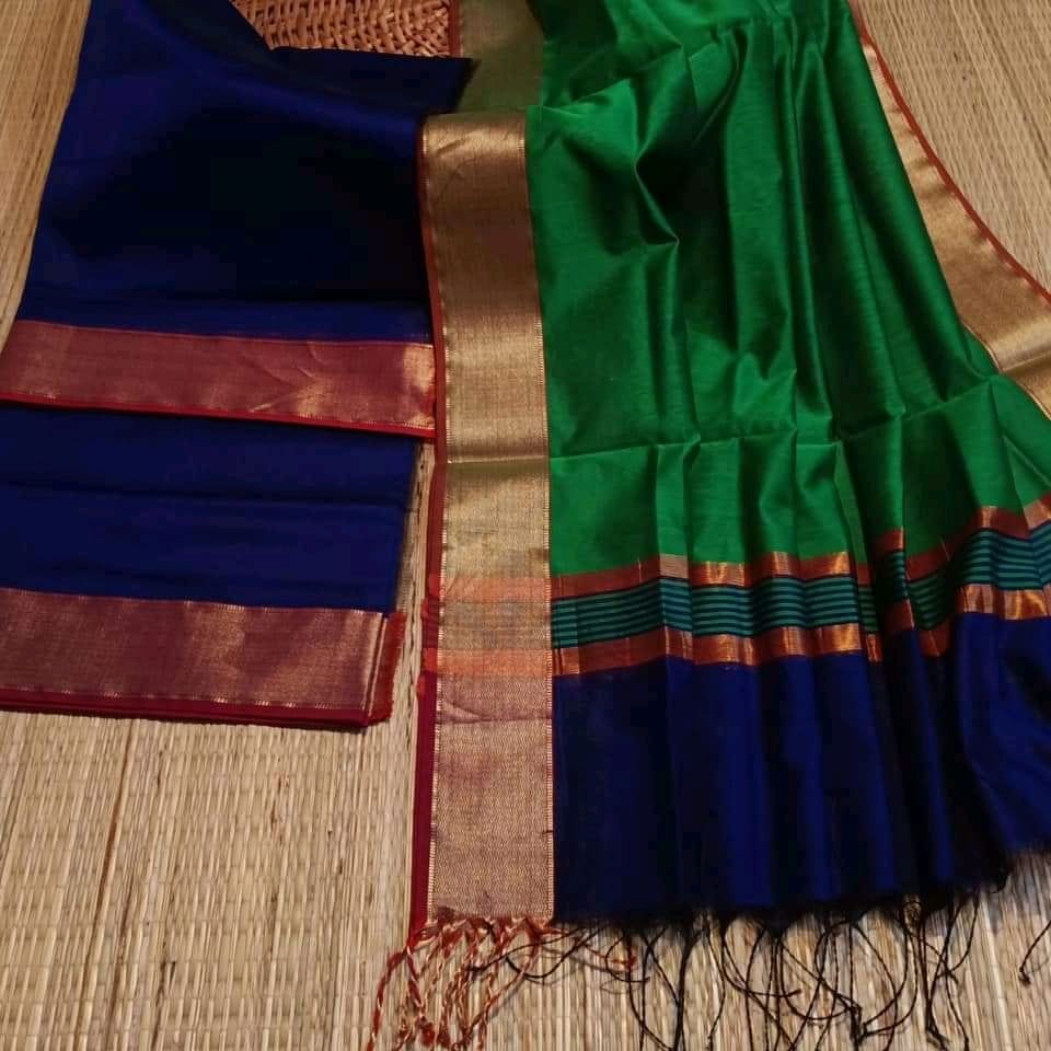 Handloom Silk Cotton dress and dupatta