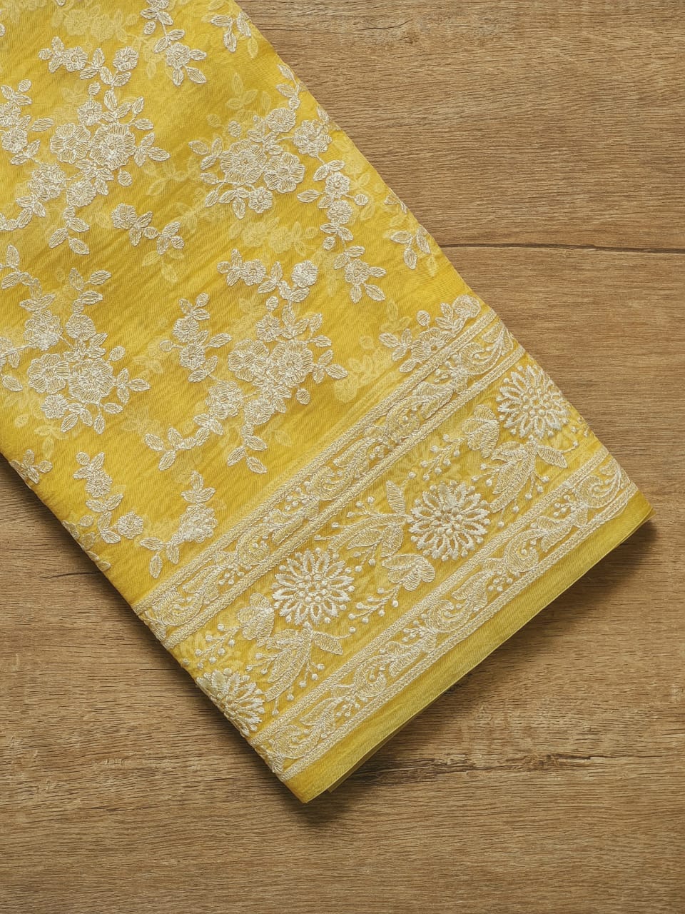 Pure Organza Chikankari Saree