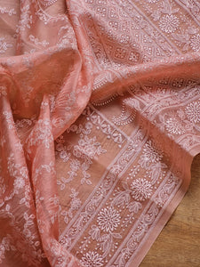Pure Organza Chikankari Saree
