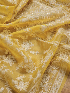 Pure Organza Chikankari Saree