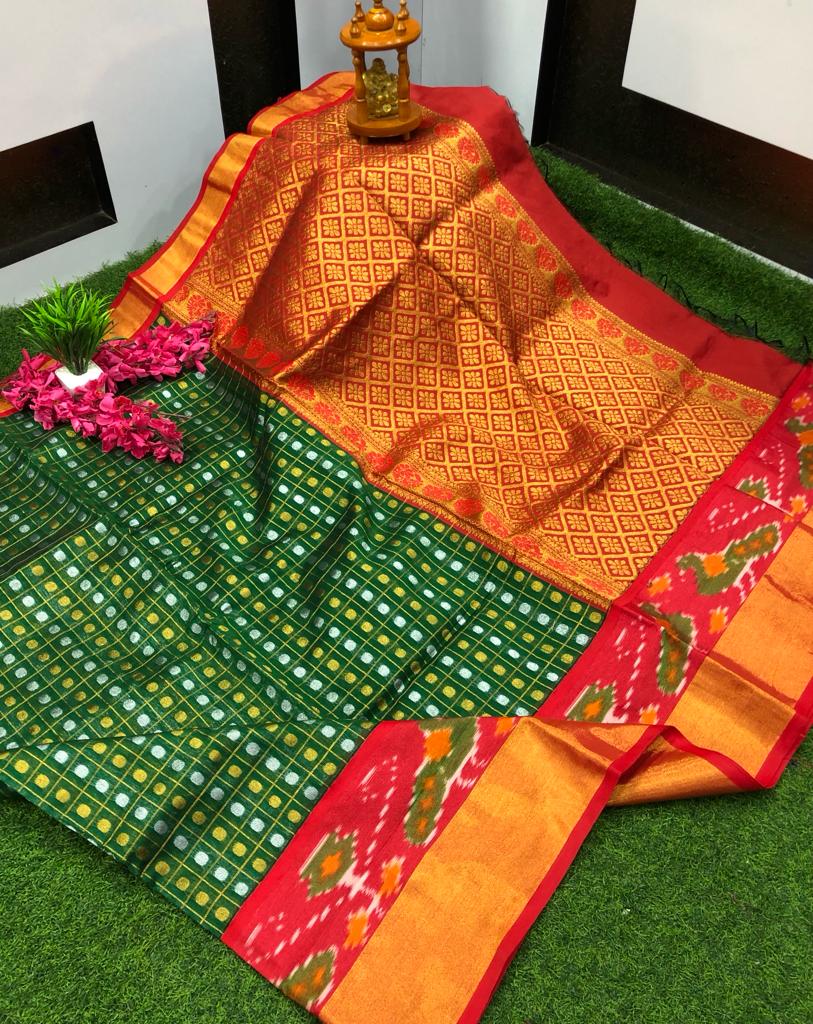 Chanderi Kuppadam Soft Silk Saree