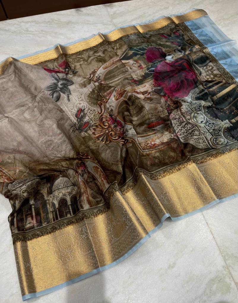 Banarasi Saree in Kalamkari Print